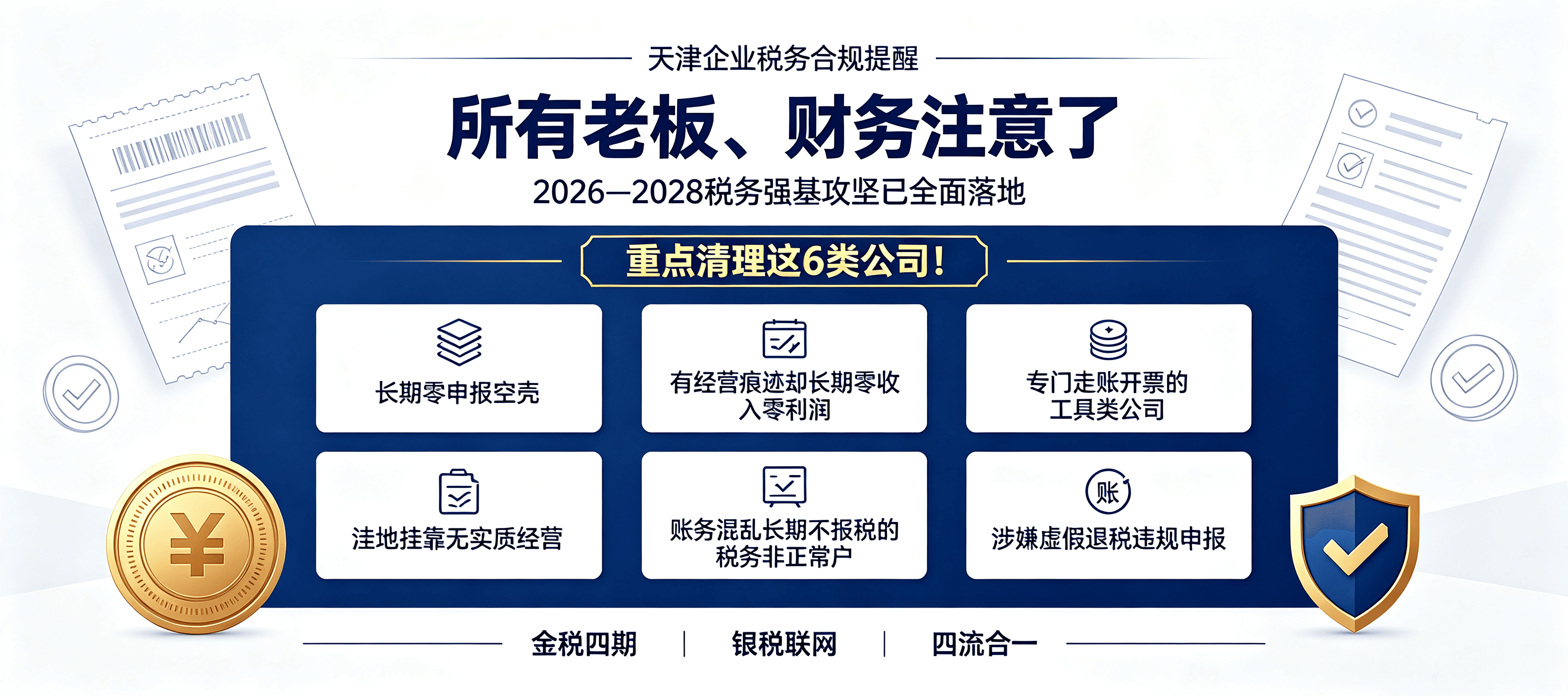 所有老板、财务注意了:2026—2028税务强基攻坚,天津重点清理这6类公司!
